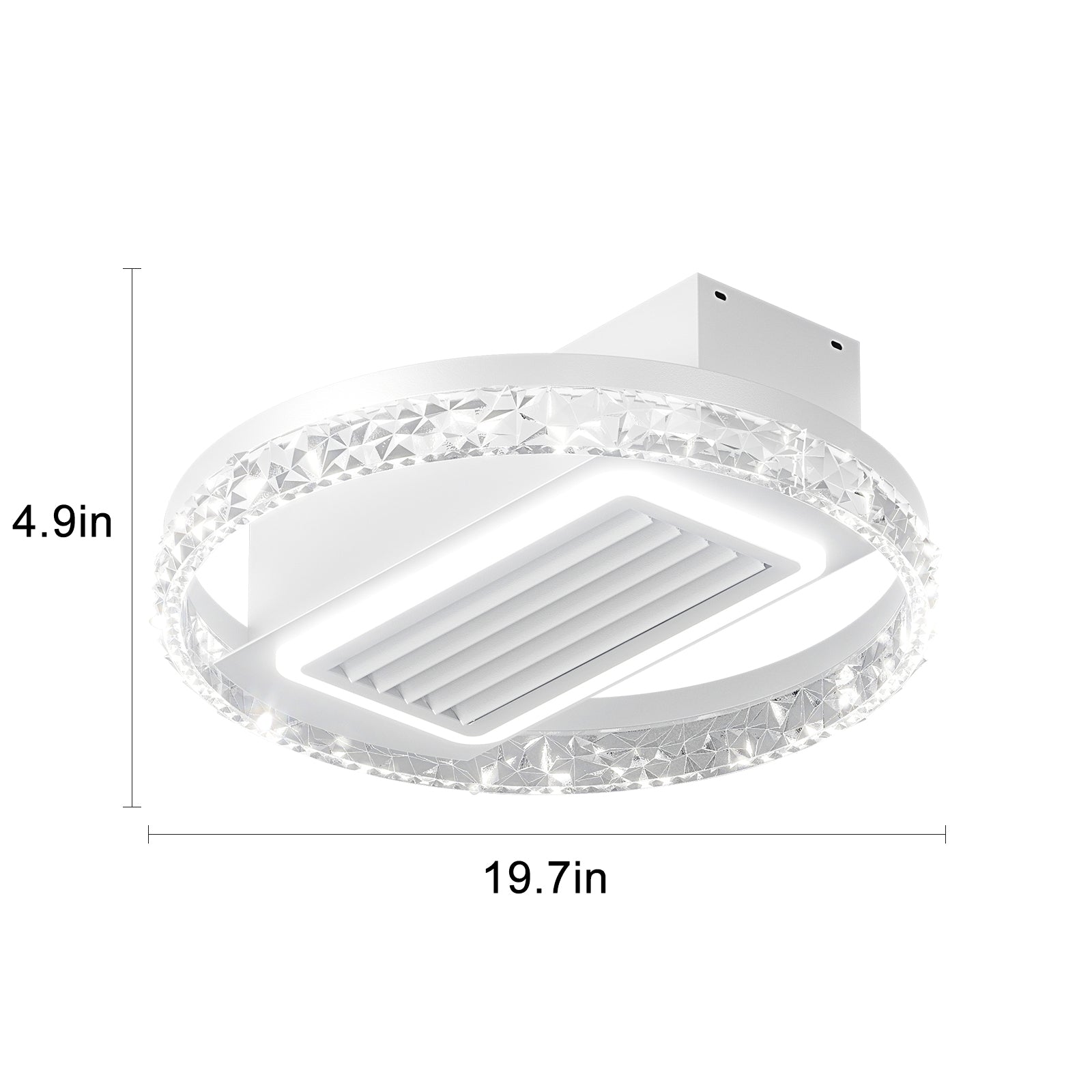 Bladeless Fan Lamp With Lights Dimmable Led White Iron