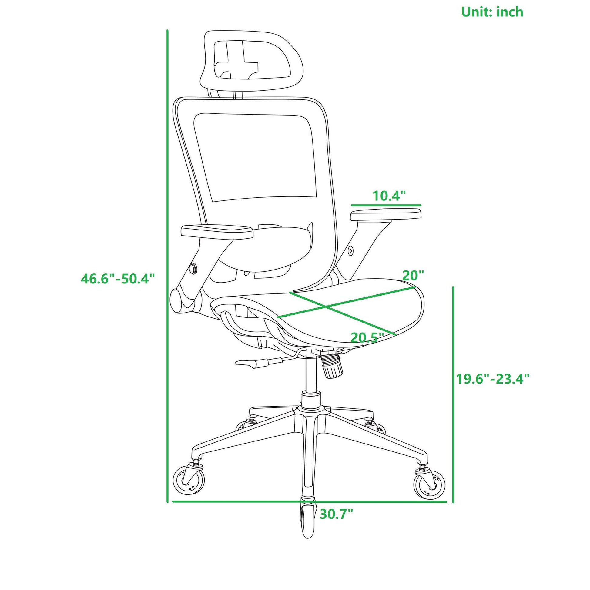 White Ergonomic Mesh Office Chair, High Back Adjustable Headrest With Flip Up Arms, Tilt And Lock Function, Lumbar Support And Blade Wheels, Kd Chrome Metal Legs White Office American Design Office Chairs Foam Plastic