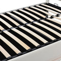 Full Size Tufted Upholstered Platform Bed With Hydraulic Storage System,Pu Storage Bed With Led Lights And Usb Charger, White White Pu