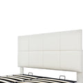 Full Size Tufted Upholstered Platform Bed With Hydraulic Storage System,Pu Storage Bed With Led Lights And Usb Charger, White White Pu