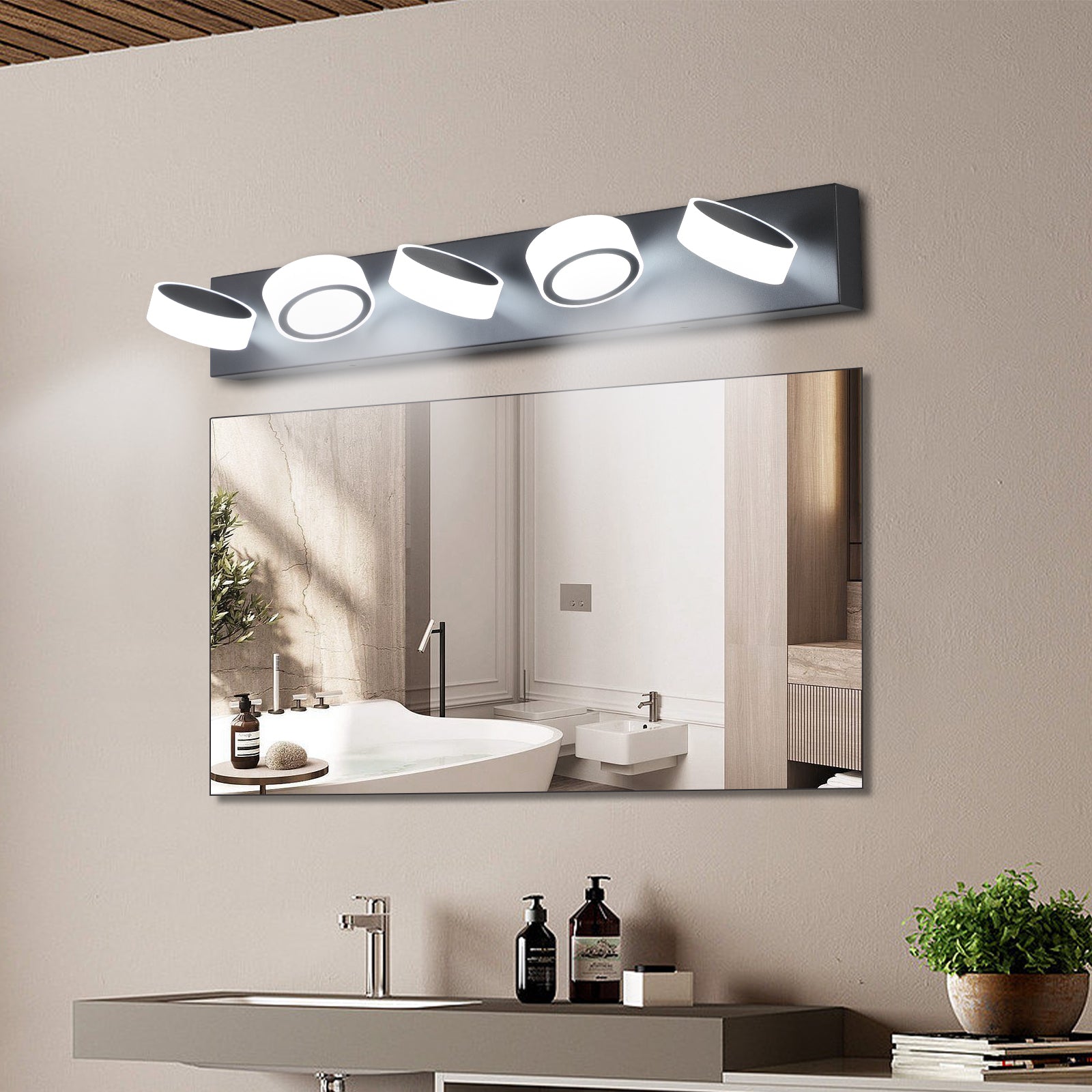 Led Modern Black 5 Light Vanity Lights Fixtures Over Mirror Bath Wall Lighting Black Modern Acrylic Iron