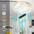 Bladeless Fan Lamp With Lights Dimmable Led White Modern Iron