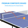 Table Tennis Table Midsize Foldable & Portable Ping Pong Table Set With Net And 2 Ping Pong Paddles For Indoor Outdoor Game Blue Mdf