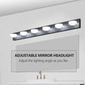 Same As W1340P206812 L002003 W6B Led Modern Black 6 Light Vanity Lights Fixtures Over Mirror Bath Wall Lighting Black Modern Acrylic Iron