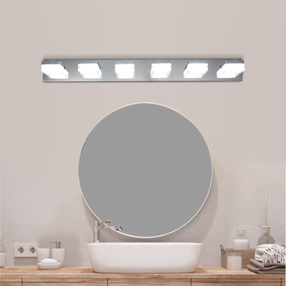 Same As W1340110610 L2016 Modern 6 Light Chrome Led Vanity Mirror Light Fixture For Bathrooms And Makeup Tables Chrome Acrylic,Stainless Steel