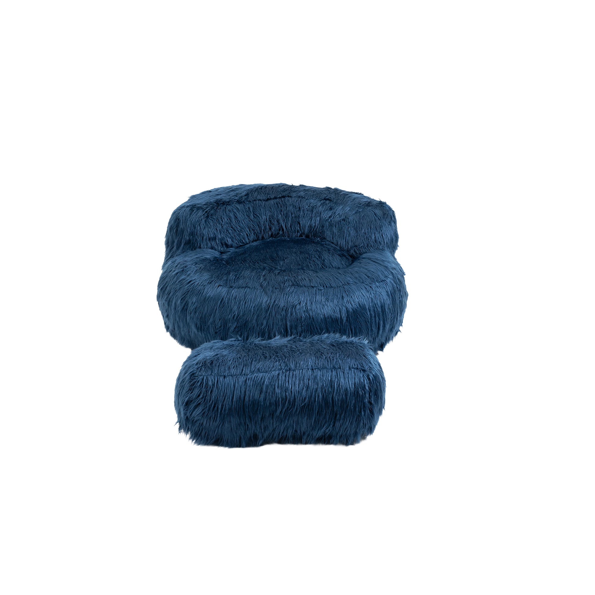 Coolmore Bean Bag Chair, Floor Sofa With Handle,Accent Sofa Chair With Ottoman For Gaming Reading Relaxing Navy Navy Foam Plush