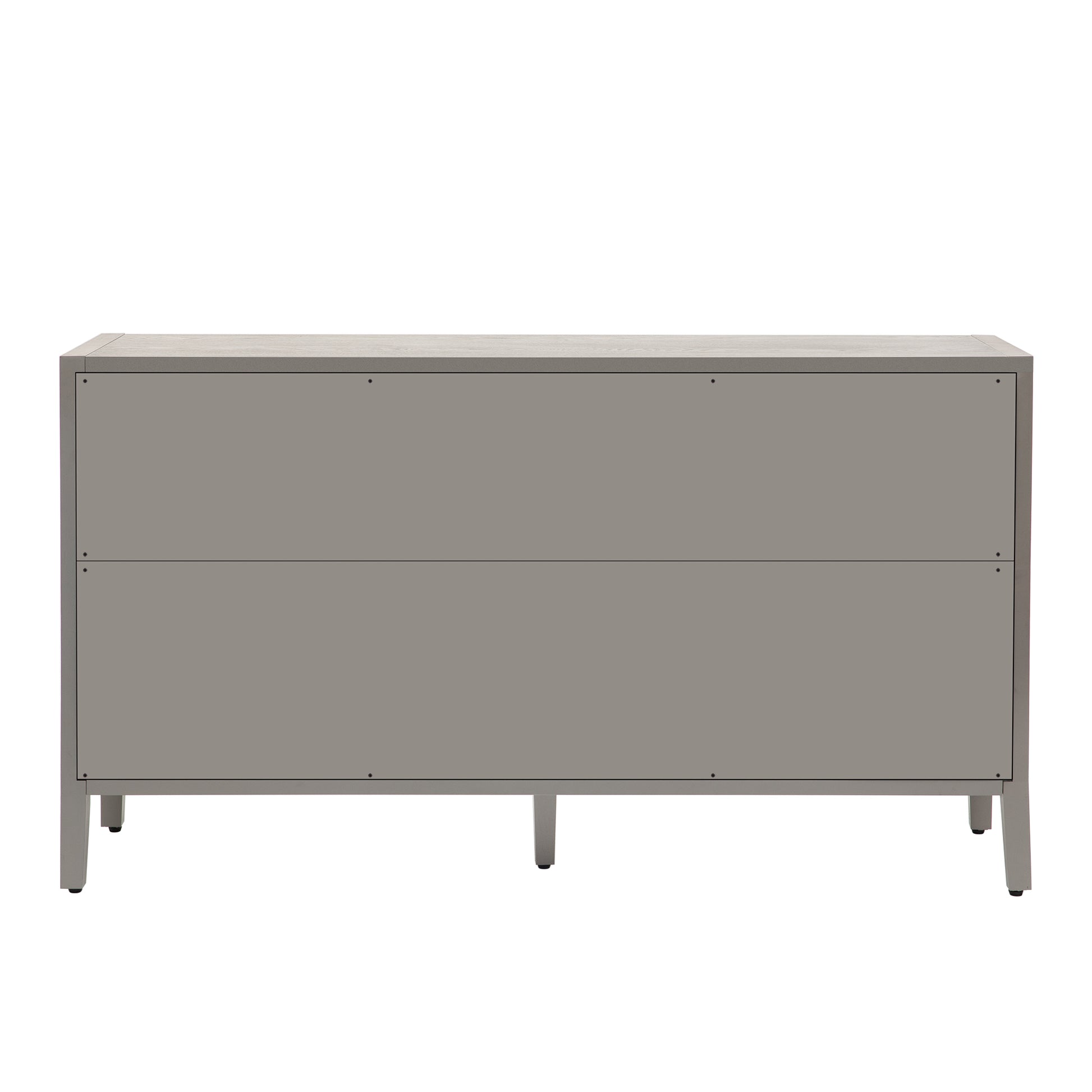 Storage Cabinet Sideboard Wooden Cabinet With 4 Metal Handles ,4 Shelves And 4 Doors For Hallway, Entryway, Living Room Gray Mdf