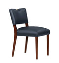 Bryson Midnight Blue Faux Leather Dining Chair Set Of 2 Dark Navy Foam Solid Wood