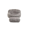 Coolmore Bean Bag Chair, Floor Sofa With Handle,Accent Sofa Chair With Ottoman For Gaming Reading Relaxing Gray Gray Plush
