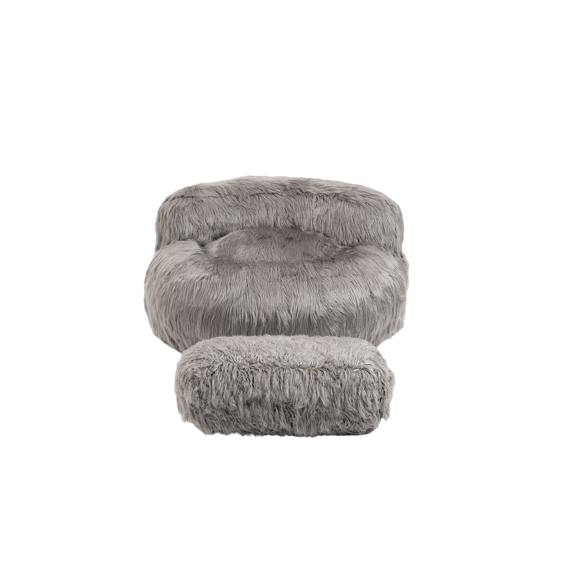 Coolmore Bean Bag Chair, Floor Sofa With Handle,Accent Sofa Chair With Ottoman For Gaming Reading Relaxing Gray Gray Plush
