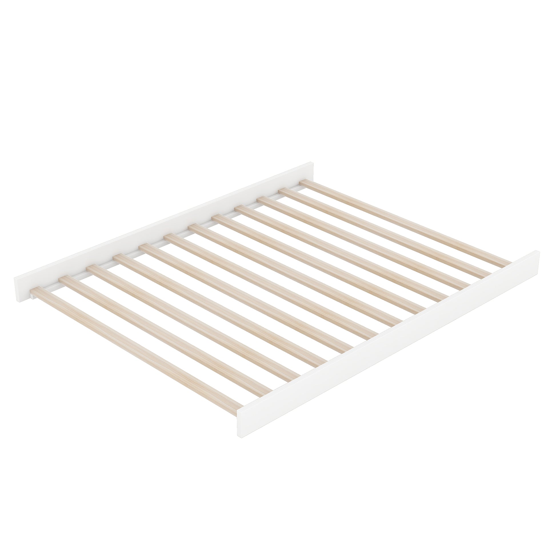 Convertible Crib Full Size Bed With Changing Table, White White Solid Wood