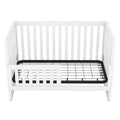 Convertible Crib Full Size Bed With Changing Table, White White Solid Wood