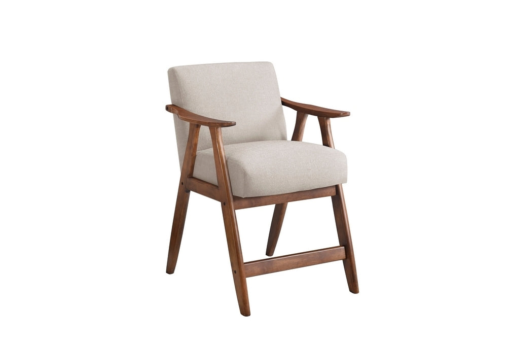 Contemporary Design 1Pc Counter Height Chair Stylish Durable Wooden Brown Fabric Upholstery Cushioned Seat Backrest Home Furniture Brown Dining Room Contemporary Wood