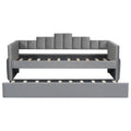 Twin Size Upholstered Daybed With Light And Usb Port, Gray Gray Upholstered