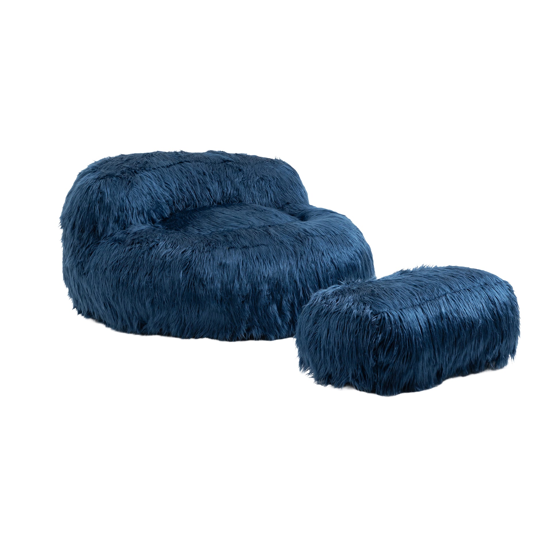 Coolmore Bean Bag Chair, Floor Sofa With Handle,Accent Sofa Chair With Ottoman For Gaming Reading Relaxing Navy Navy Foam Plush