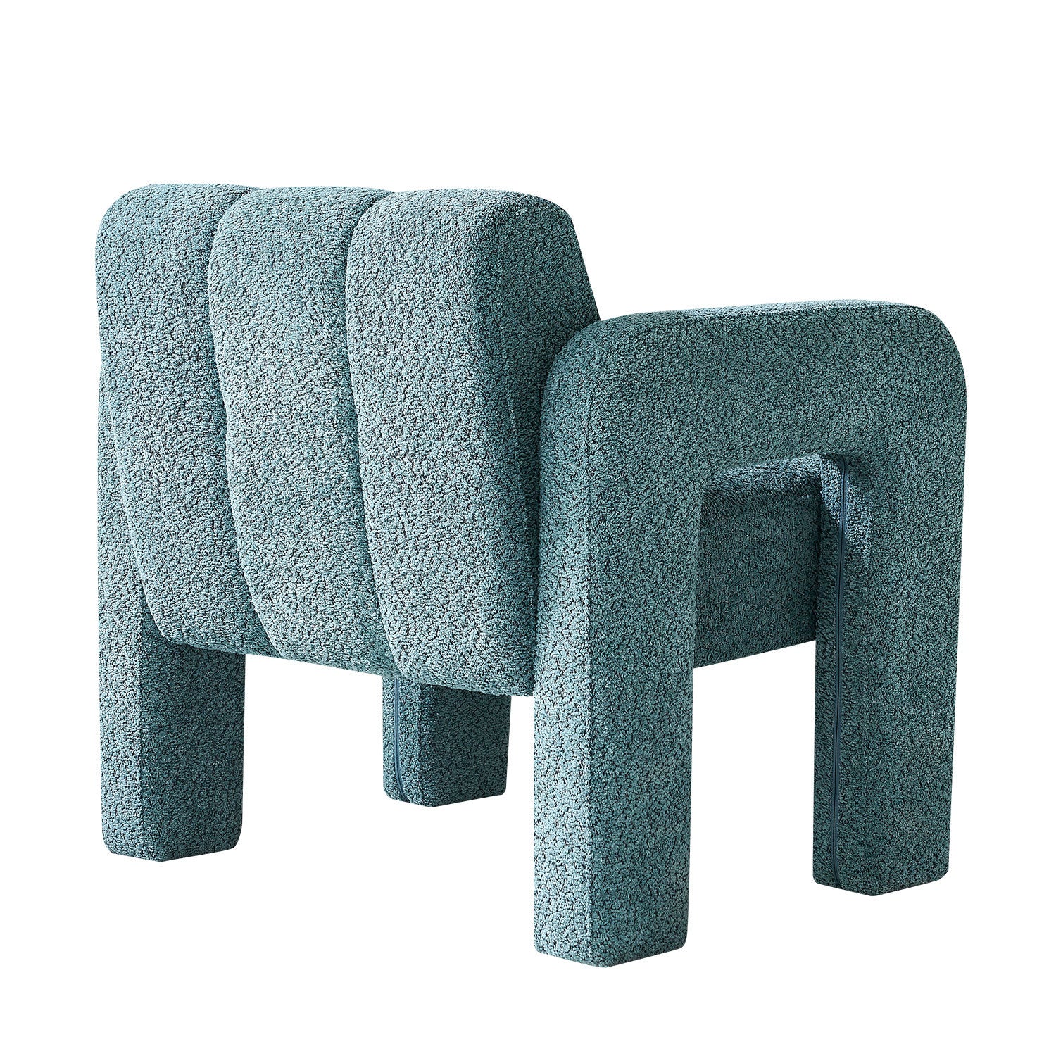 31.10" Wide Boucle Upholstered Accent Chair Green Primary Living Space Modern Fiber Foam And Polyester Fiber Pad Boucle