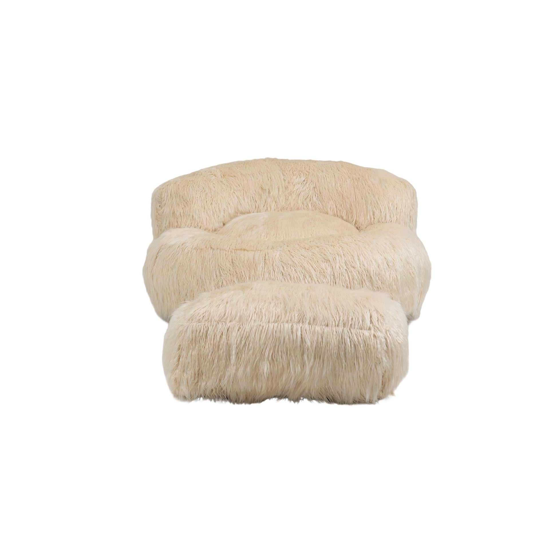Coolmore Bean Bag Chair, Floor Sofa With Handle,Accent Sofa Chair With Ottoman For Gaming Reading Relaxing Beige Beige Foam Plush