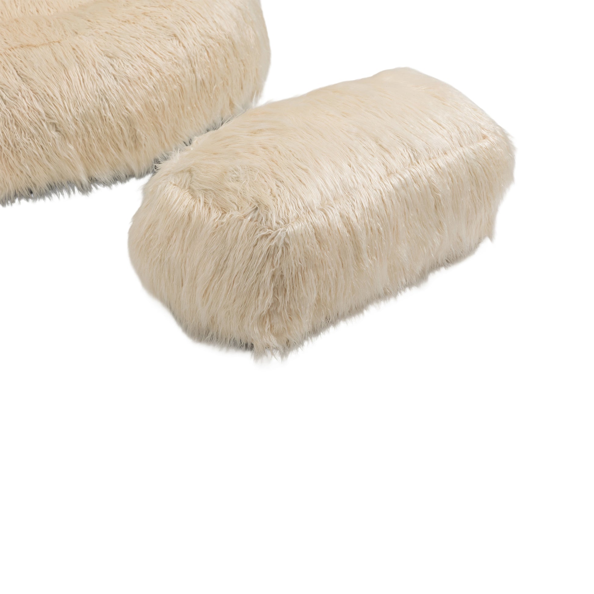 Coolmore Bean Bag Chair, Floor Sofa With Handle,Accent Sofa Chair With Ottoman For Gaming Reading Relaxing Beige Beige Foam Plush