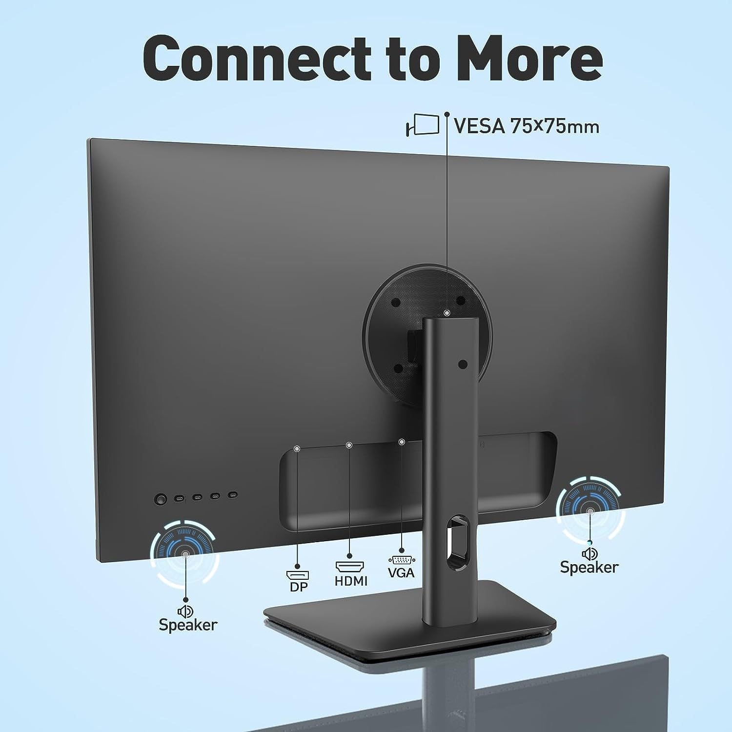 Sansui Monitor 24 Inch Ips Fhd 1080P 75Hz Hdr10 Computer Monitor With Hdmi,Vga,Dp Ports Frameless Eye Care Ergonomic Tilt Speakers Built In Es 24X5A Hdmi Cable Included Black Pvc