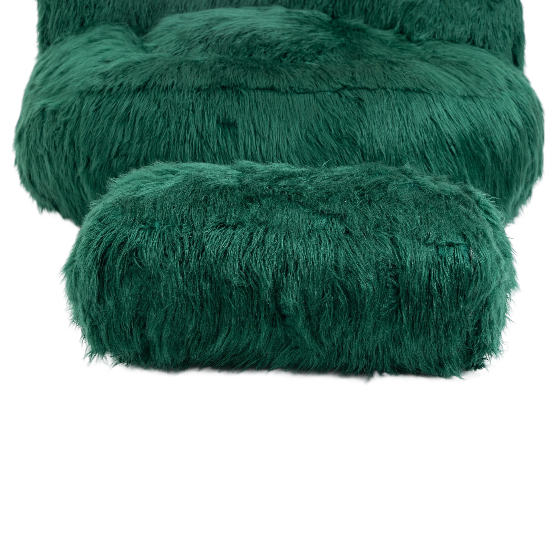 Coolmore Bean Bag Chair, Floor Sofa With Handle,Accent Sofa Chair With Ottoman For Gaming Reading Relaxing Emerald Emerald Foam Plush