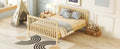 Convertible Crib Full Size Bed With Changing Table, Natural Natural Solid Wood