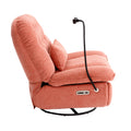 270 Degree Swivel Power Recliner With Voice Control, Bluetooth Music Player,Usb Ports, Atmosphere Lamp, Hidden Arm Storage And Mobile Phone Holder For Living Room, Bedroom, Apartment, Red Red Foam Linen