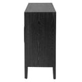 Storage Cabinet Sideboard Wooden Cabinet With 4 Metal Handles ,4 Shelves And 4 Doors For Hallway, Entryway, Living Room Black Mdf