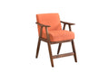 Contemporary Design 1Pc Counter Height Chair Stylish Durable Wooden Orange Color Fabric Upholstery Cushioned Seat Backrest Home Furniture Orange Dining Room Contemporary Wood