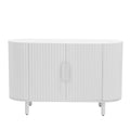 Curved Design Light Luxury Sideboard With Adjustable Shelves,Suitable For Living Room,Study And Entrance White Mdf