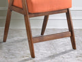 Contemporary Design 1Pc Counter Height Chair Stylish Durable Wooden Orange Color Fabric Upholstery Cushioned Seat Backrest Home Furniture Orange Dining Room Contemporary Wood