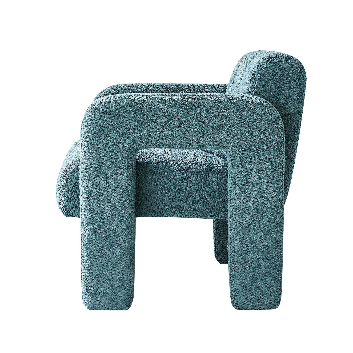 31.10" Wide Boucle Upholstered Accent Chair Green Primary Living Space Modern Fiber Foam And Polyester Fiber Pad Boucle
