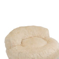 Coolmore Bean Bag Chair, Floor Sofa With Handle,Accent Sofa Chair With Ottoman For Gaming Reading Relaxing Beige Beige Foam Plush