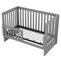 Convertible Crib Full Size Bed With Changing Table, Gray Gray Solid Wood