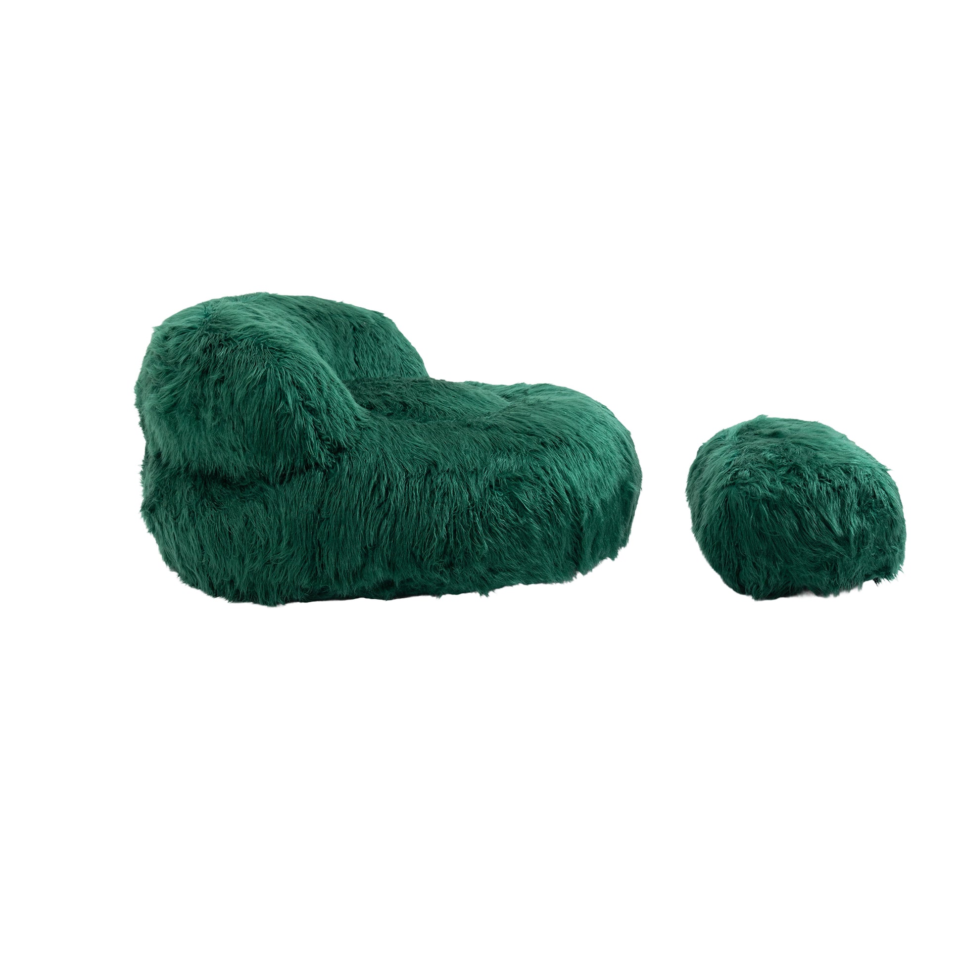 Coolmore Bean Bag Chair, Floor Sofa With Handle,Accent Sofa Chair With Ottoman For Gaming Reading Relaxing Emerald Emerald Foam Plush