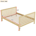 Convertible Crib Full Size Bed With Changing Table, Natural Natural Solid Wood