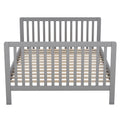 Convertible Crib Full Size Bed With Changing Table, Gray Gray Solid Wood