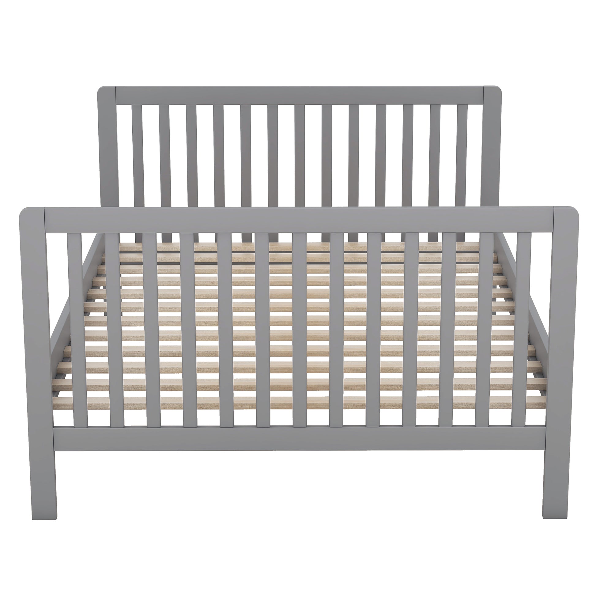 Convertible Crib Full Size Bed With Changing Table, Gray Gray Solid Wood