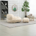 Coolmore Bean Bag Chair, Floor Sofa With Handle,Accent Sofa Chair With Ottoman For Gaming Reading Relaxing Beige Beige Foam Plush
