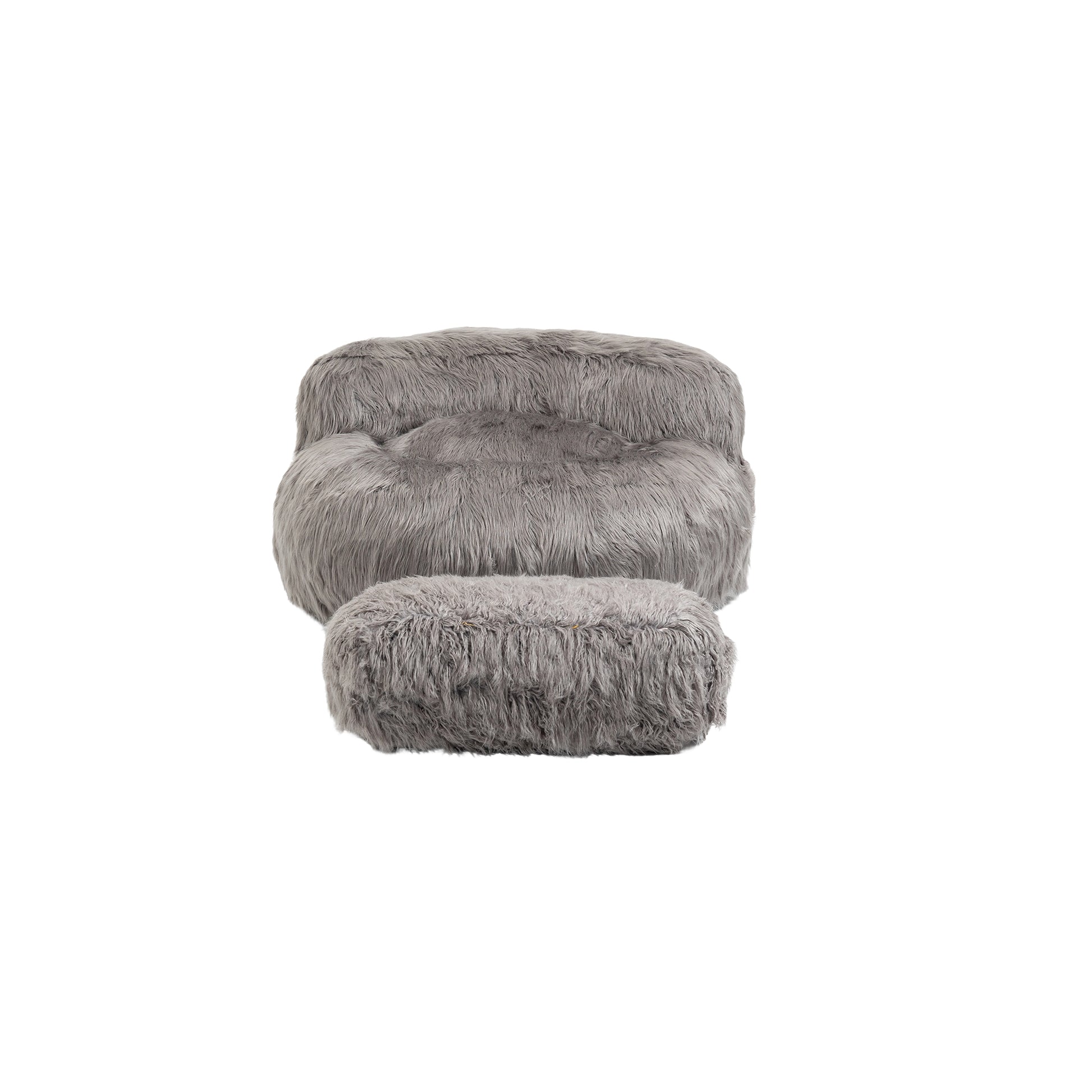 Coolmore Bean Bag Chair, Floor Sofa With Handle,Accent Sofa Chair With Ottoman For Gaming Reading Relaxing Gray Gray Plush