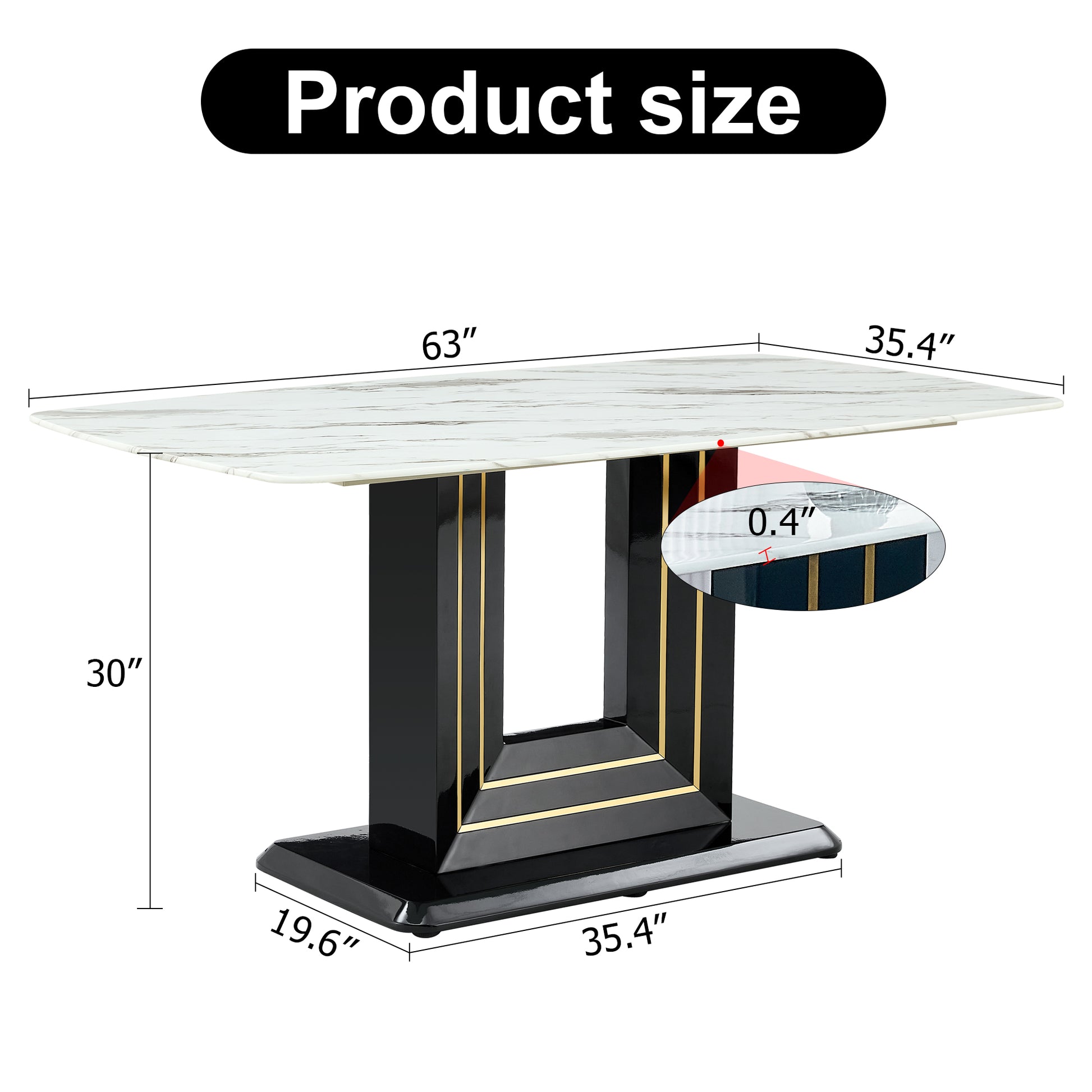 Table And Chair Set, 1 Table, 4 Pu Chairs. White Imitation Marble Pattern Desktop. Black Mdf Table Legs. Chair With Orange Deep Gray Dual Tone Pu Leather Backrest And Black Metal Legs F Sq C 007 White Mdf Glass