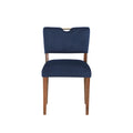 Bryson Navy Blue Velvet Dining Chair Set Of 2 Navy Blue Foam Solid Wood