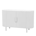 Curved Design Light Luxury Sideboard With Adjustable Shelves,Suitable For Living Room,Study And Entrance White Mdf