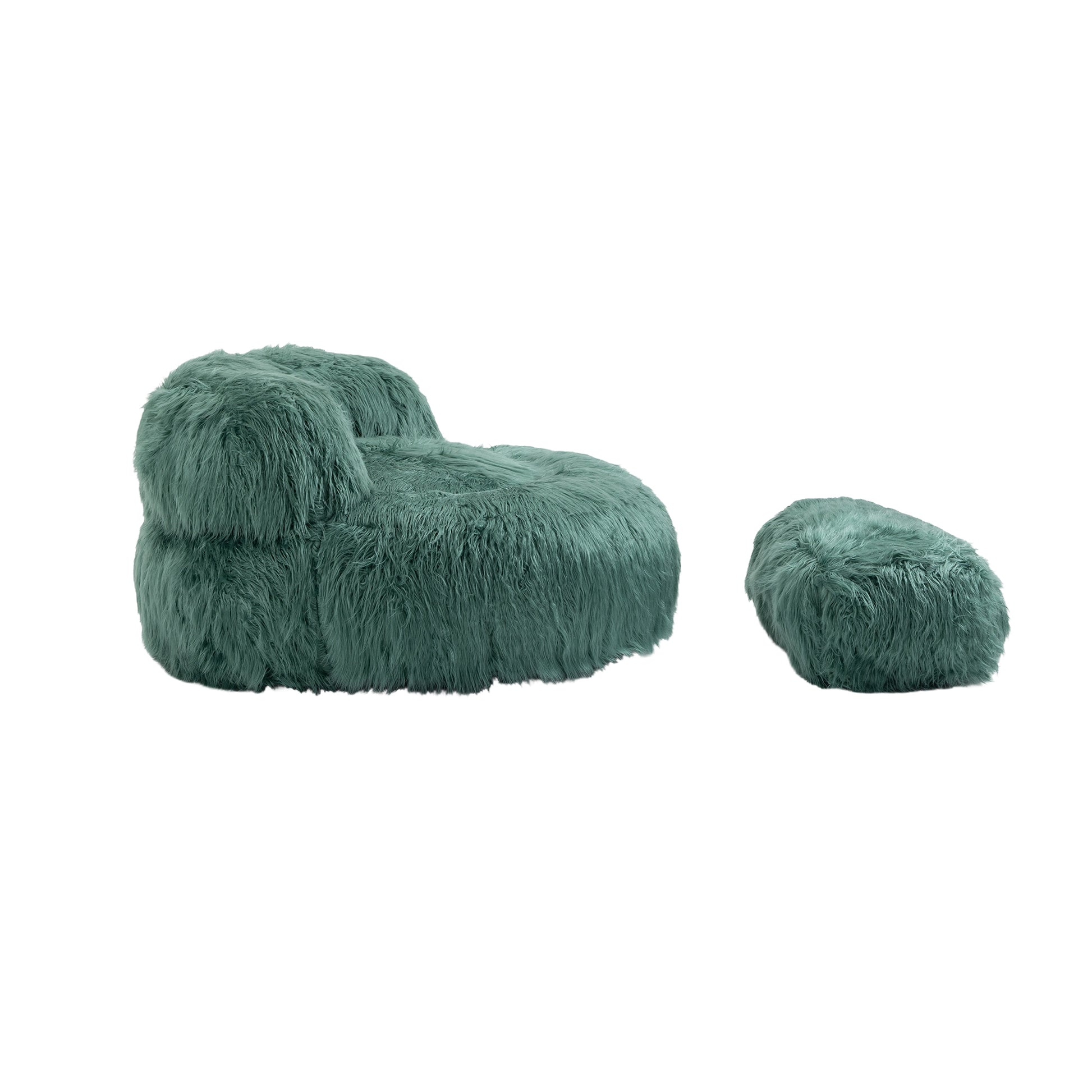 Coolmore Bean Bag Chair, Floor Sofa With Handle,Accent Sofa Chair With Ottoman For Gaming Reading Relaxing Mint Green Mint Green Plush