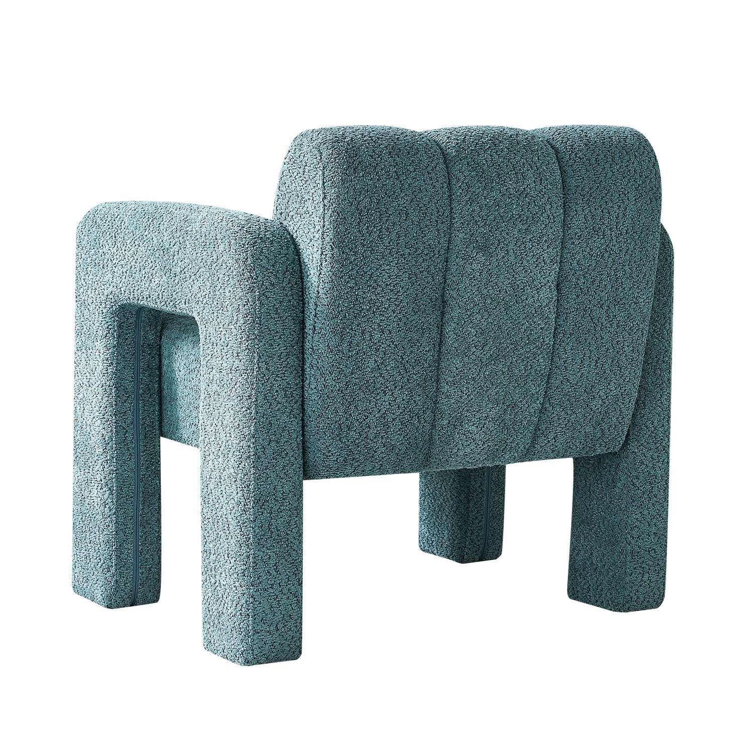 31.10" Wide Boucle Upholstered Accent Chair Green Primary Living Space Modern Fiber Foam And Polyester Fiber Pad Boucle