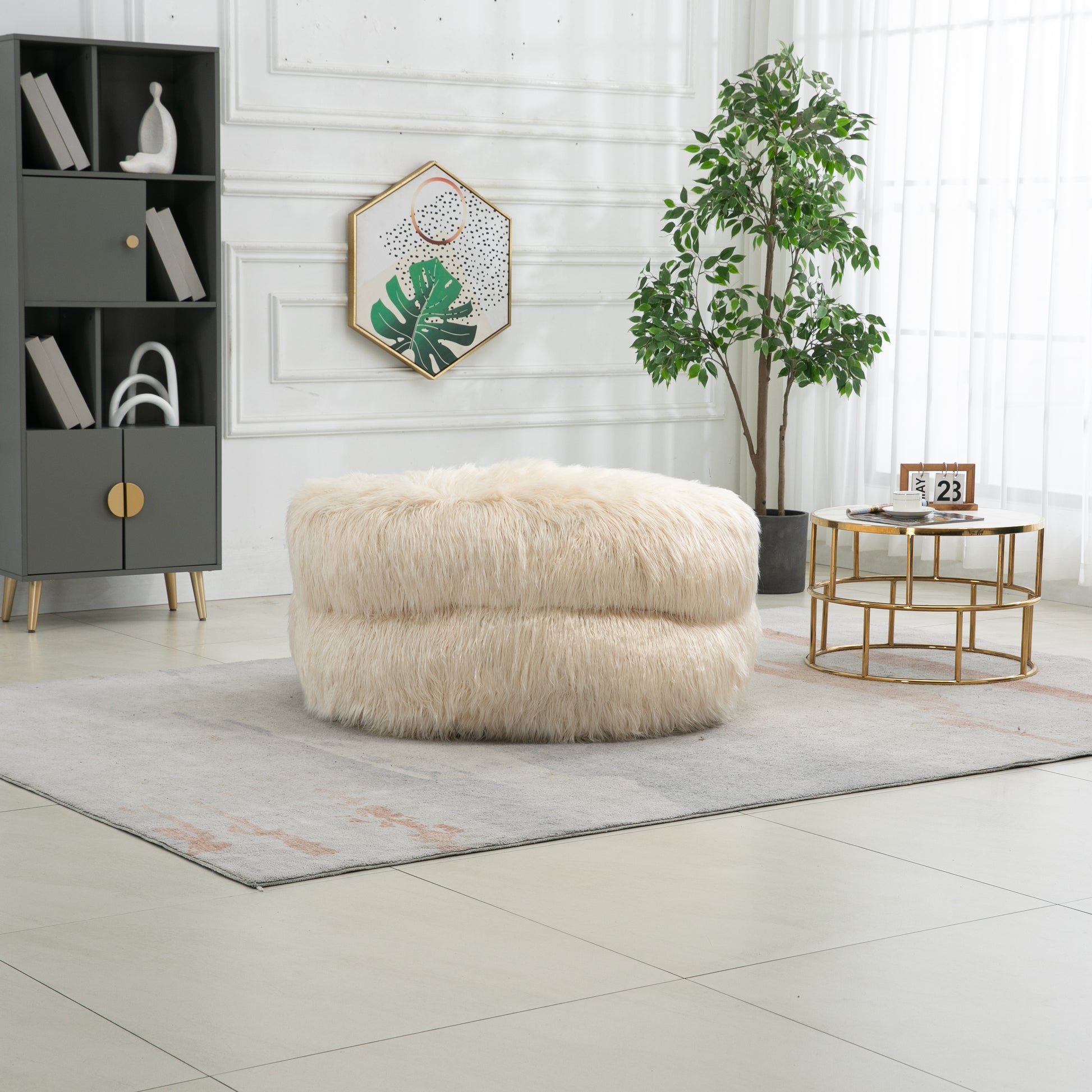 Coolmore Bean Bag Chair, Floor Sofa With Handle,Accent Sofa Chair With Ottoman For Gaming Reading Relaxing Beige Beige Foam Plush