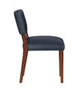 Bryson Midnight Blue Faux Leather Dining Chair Set Of 2 Dark Navy Foam Solid Wood