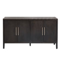 Storage Cabinet Sideboard Wooden Cabinet With 4 Metal Handles ,4 Shelves And 4 Doors For Hallway, Entryway, Living Room Walnut Mdf