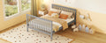 Convertible Crib Full Size Bed With Changing Table, Gray Gray Solid Wood