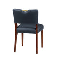 Bryson Midnight Blue Faux Leather Dining Chair Set Of 2 Dark Navy Foam Solid Wood