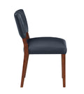 Bryson Midnight Blue Faux Leather Dining Chair Set Of 2 Dark Navy Foam Solid Wood